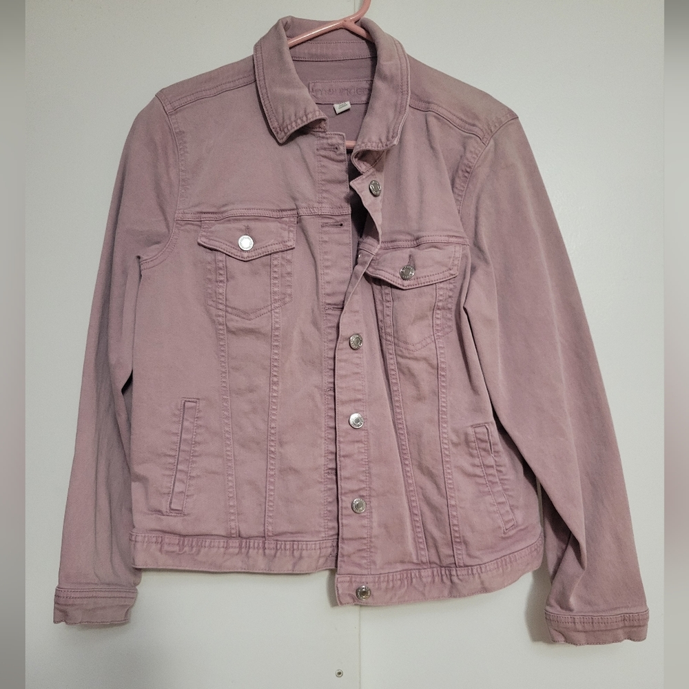 Faded pink denim jacket